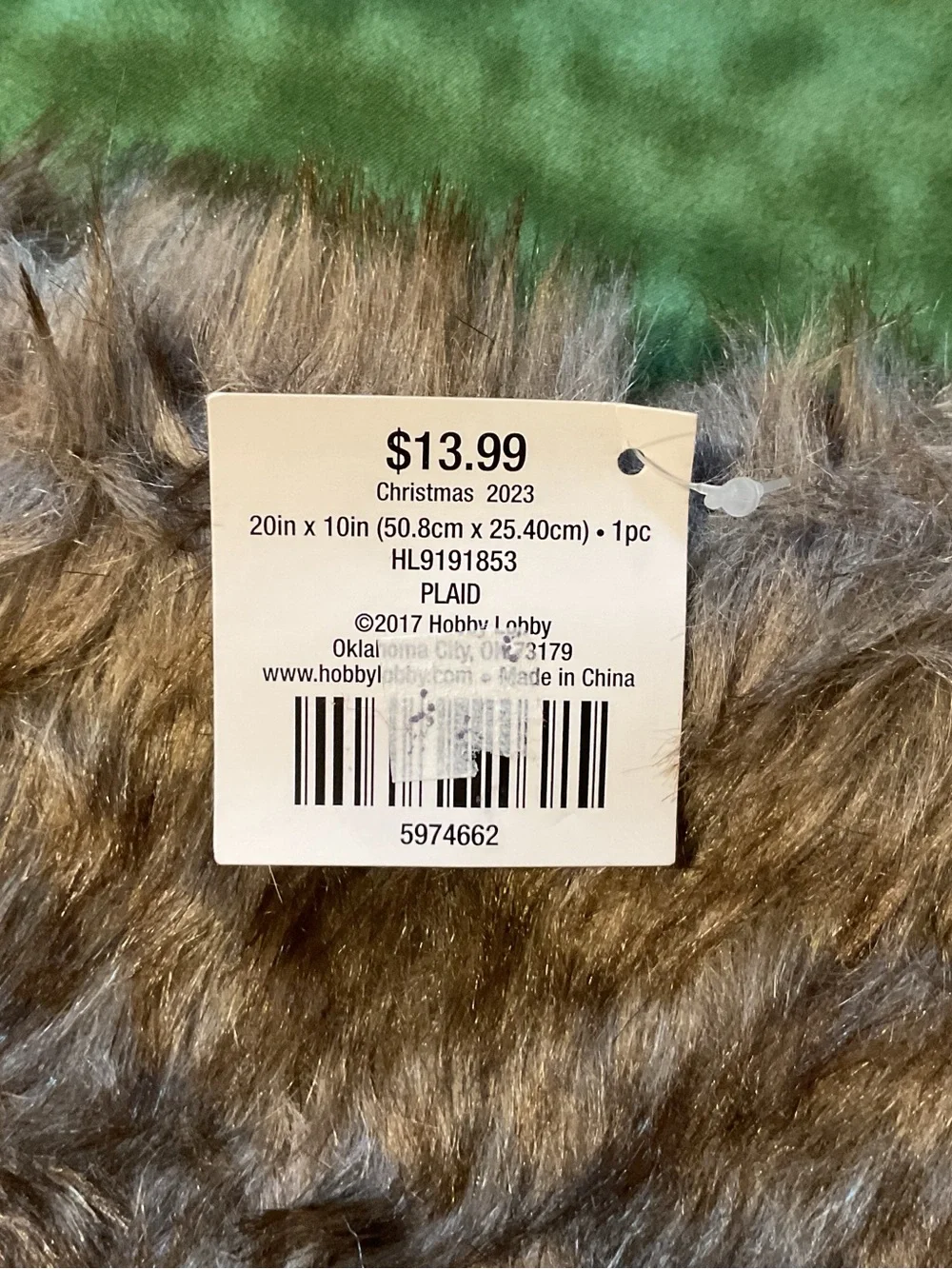 Hobby Lobby Red Plaid Stocking with Faux Fur Cuff NWT